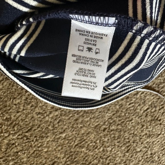 Bishop + Young Striped One Shoulder Tie Strap Tank Top‎ - Navy White - M - Picture 6 of 7